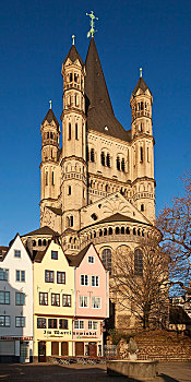彩色,房子,鱼市,教堂,老城,科隆,莱茵兰,北莱茵威斯特伐利亚,德国,欧洲