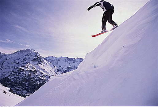 滑雪板玩家,少女峰,瑞士