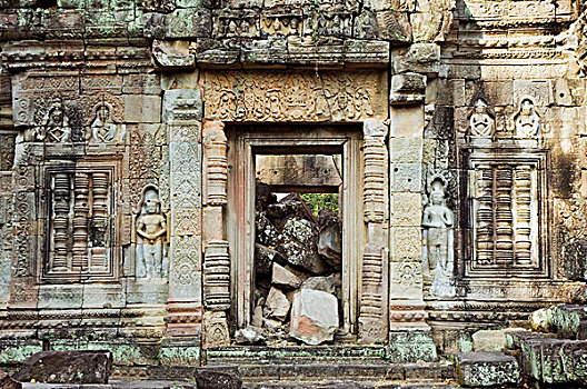 石头,雕刻,庙宇,吴哥,收获,柬埔寨,印度支那,东南亚