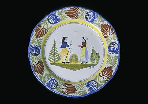 法国,坎佩尔,陶瓷,盘子