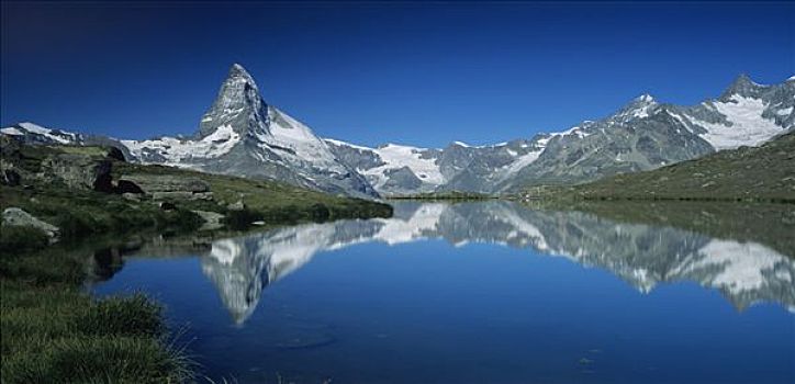 马塔角,山,反射,策马特峰,阿尔卑斯山,瑞士,欧洲