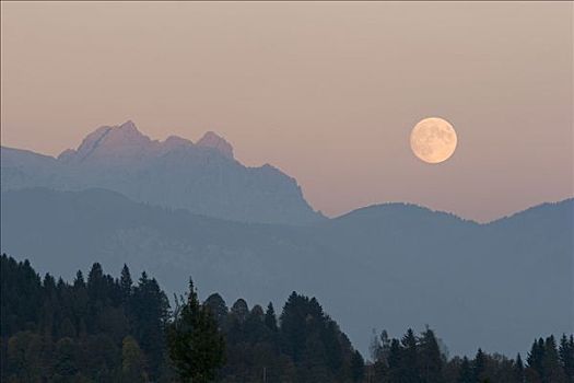 山峦,月出,奥地利