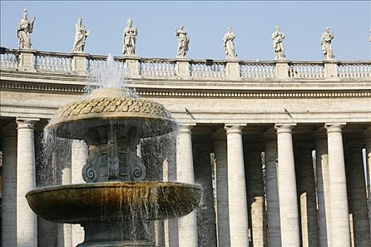 意大利,罗马,喷泉,雕塑,户外,大教堂