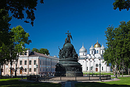 俄罗斯,诺夫哥罗德,克里姆林宫,千禧年,纪念建筑