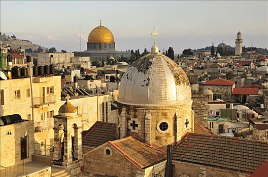历史,城镇中心,耶路撒冷,穹顶,石头,以色列,东方