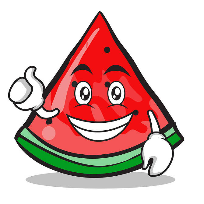 乐观_西瓜_卡通_风格_矢量_插画_高清图片_全景视觉