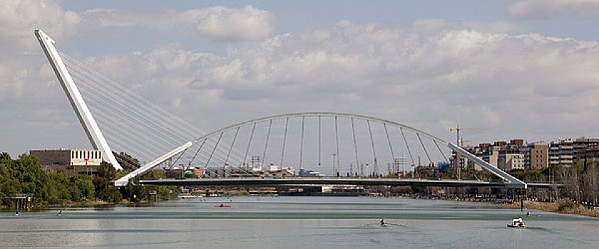 吊桥,河,塞维利亚,安达卢西亚,西班牙