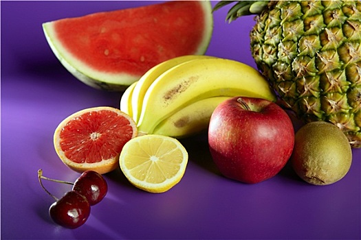 水果,静物,紫色背景