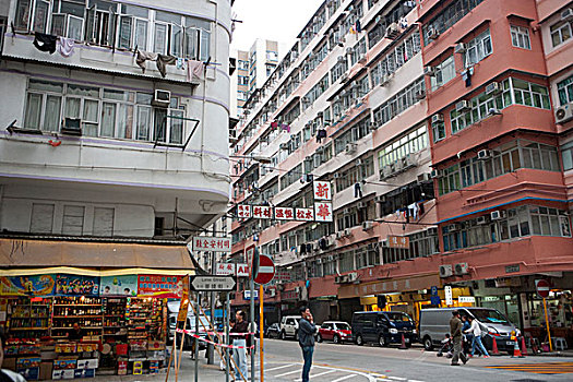 老,住宅,建筑,九龙,香港