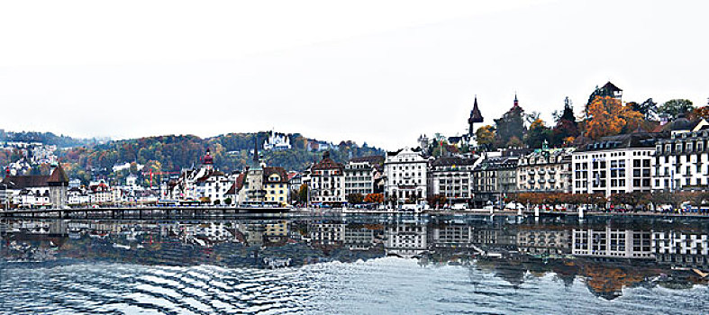 瑞士琉森城市中心景色