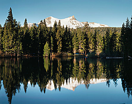 美国,加利福尼亚,内华达山脉,优胜美地国家公园,雪山,反射,河,大幅,尺寸
