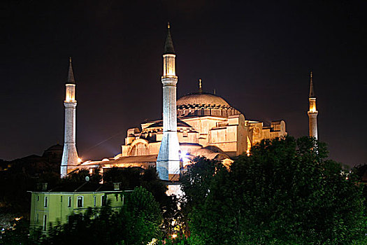 索非亚,大教堂,夜晚,伊斯坦布尔,土耳其