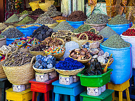 调味品,销售,篮子,露天市场,历史,麦地那,玛拉喀什,摩洛哥,非洲