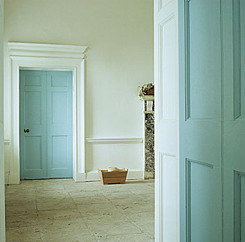 淡蓝色,门,大理石,地面