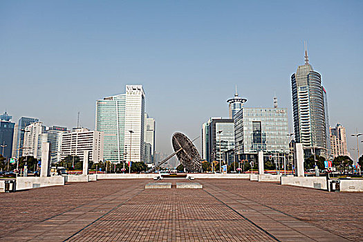 上海浦东世纪广场的城市风光