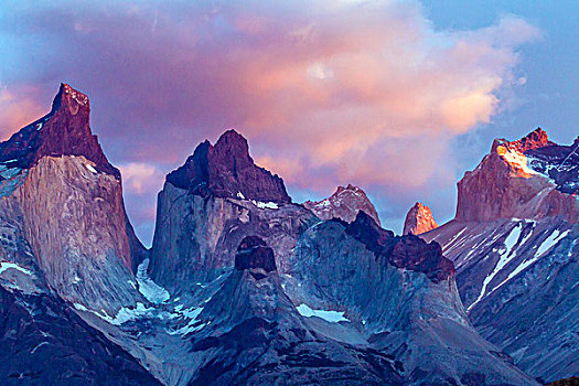 南美,智利,巴塔哥尼亚,托雷德裴恩国家公园,山,日出,戈登,画廊