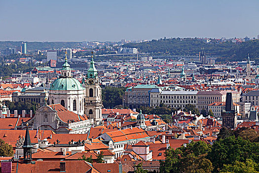 风景,布拉格城堡,城镇,布拉格,教堂,桥,塔,波希米亚,捷克共和国,欧洲