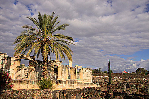 遗址,古老,犹太会堂,加利利海,以色列