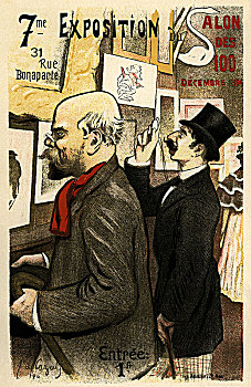 展示,沙龙,1894年,海报,艺术家