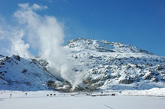 温泉,雪中,地点