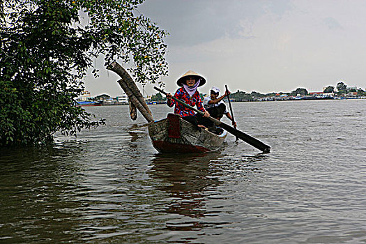 越南,成年,女人,男人,湄公河