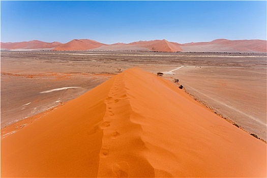 沙丘,索苏维来地区,纳米比亚,风景,上面