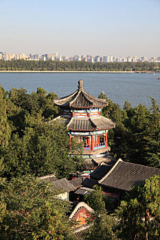 北京颐和园山色湖光共一楼
