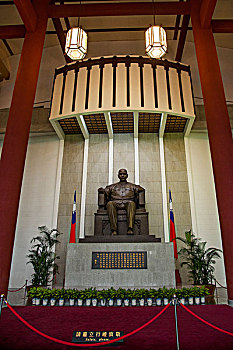 台湾台北市,国父纪念馆,中的孙中山塑像