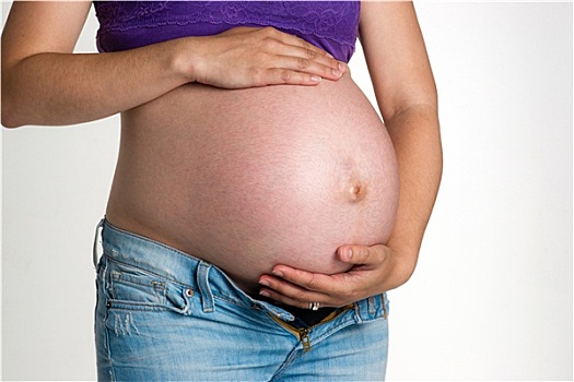 孕妇,期待,婴儿,躯干,站立,腹部