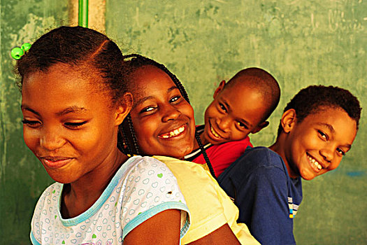 haiti,port,au,prince,group,of,girls,and,boys,smiling