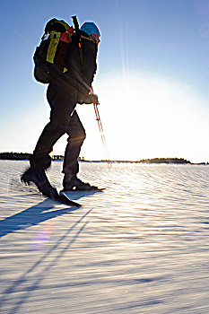 男人,滑冰,遮盖,风景