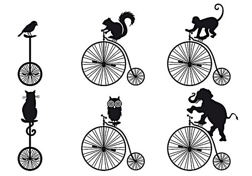 复古,自行车,动物,矢量