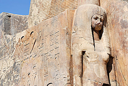 雕塑,阿波罗神之巨像,底比斯,西部,路克索神庙,尼罗河流域,埃及,非洲