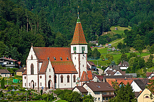教堂,黑森林,巴登符腾堡,德国,欧洲