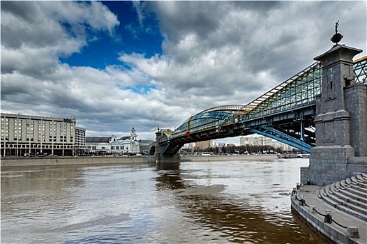 桥,火车站,莫斯科