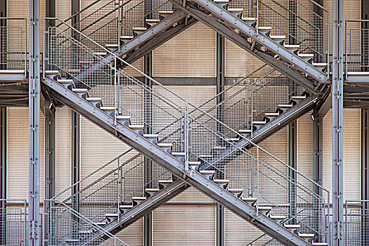 楼梯,户外,蓬皮杜中心,巴黎,法国