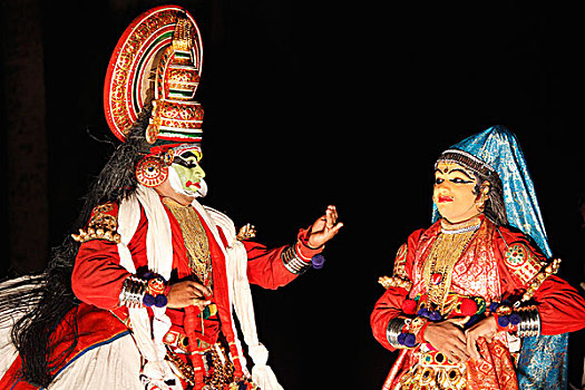 卡塔卡利舞,跳舞,喀拉拉,南印度,亚洲