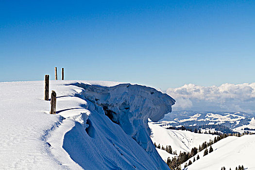 雪堆,高山,山,瑞士,欧洲
