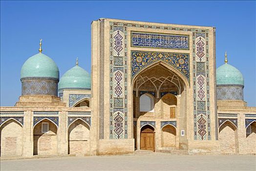 遮盖,蓝色,砖瓦,圆顶,清真寺,塔什干,乌兹别克斯坦,中亚
