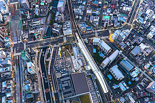 航拍,城市,东京,日本