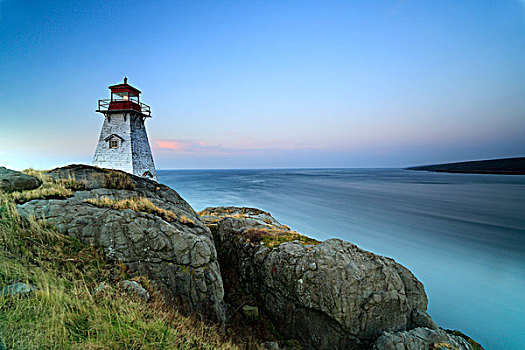 灯塔,黄昏,长岛,芬地湾,加拿大