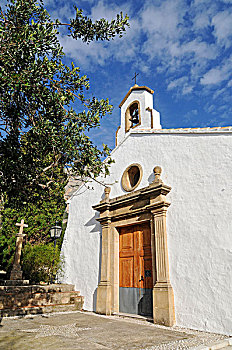 小教堂,教堂,白色海岸,阿利坎特省,西班牙,欧洲