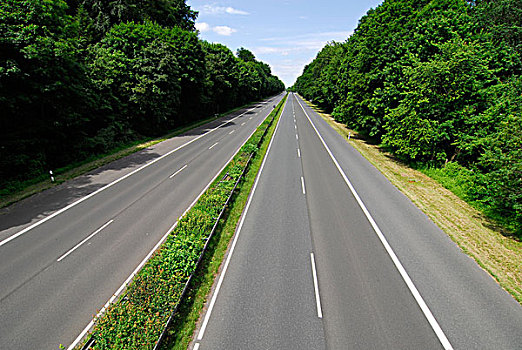 高速公路,空,公路,法蘭克福香腸,木頭,法蘭克福,黑森州,德國,歐洲