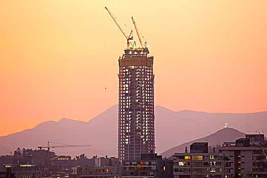建筑,中心,圣地亚哥,智利