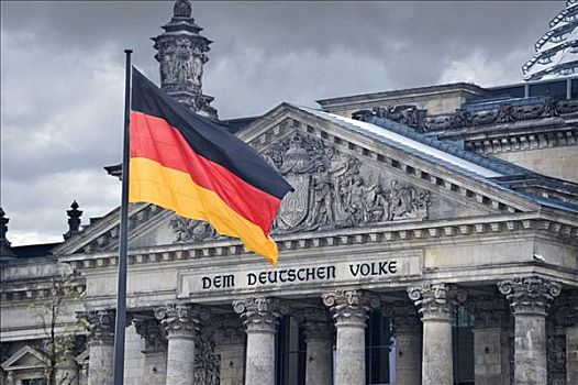 德国国旗,德国国会大厦,建筑,柏林,德国