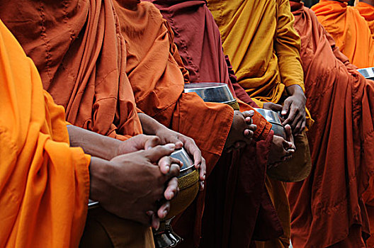 柬埔寨,僧侣,请求,早晨,亚洲
