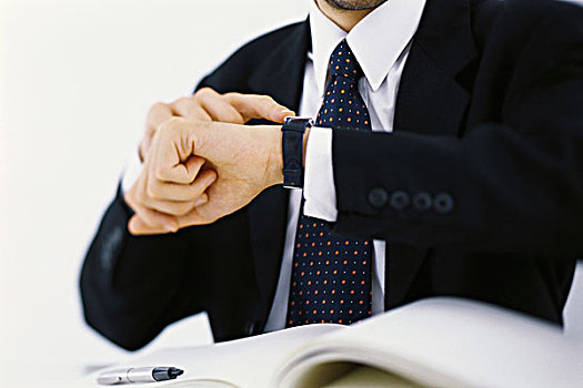 商务人士,核对时间,手表,局部