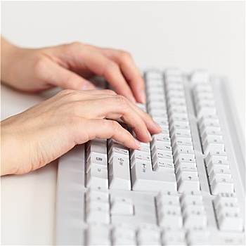 女性,工作,电脑键盘