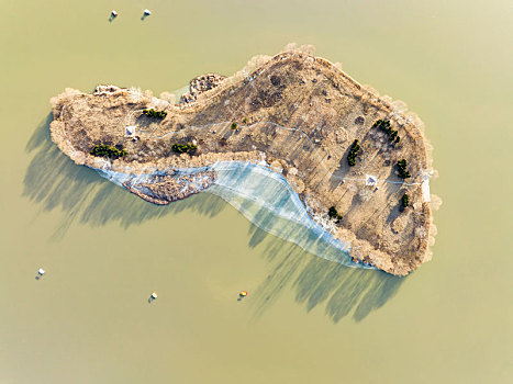 石家庄市,滹沱河生态旅游区航拍画面