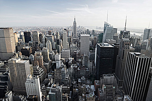 风景,洛克菲勒,中心,建筑,曼哈顿,纽约,美国
